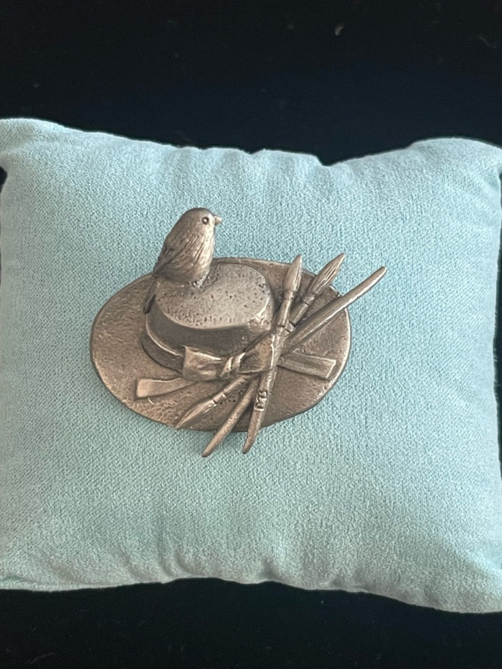 Silver-Tone Bird & Hat Brooch — Elegant Women's Jewelry